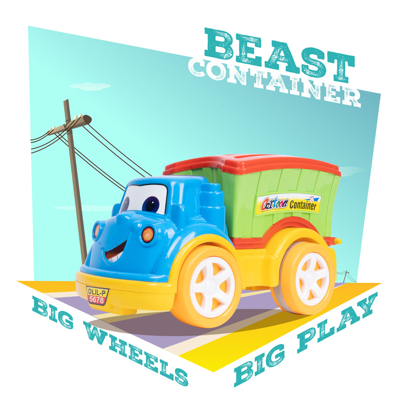 FLYI’s Friction Powered Beast Container Truck Toy for Kids for Ages 2+ Years