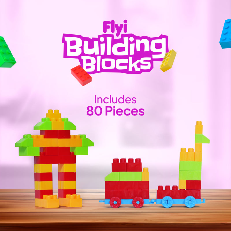 Flyi 80-Piece Building Blocks – Creative, Colorful & Fun for Kids