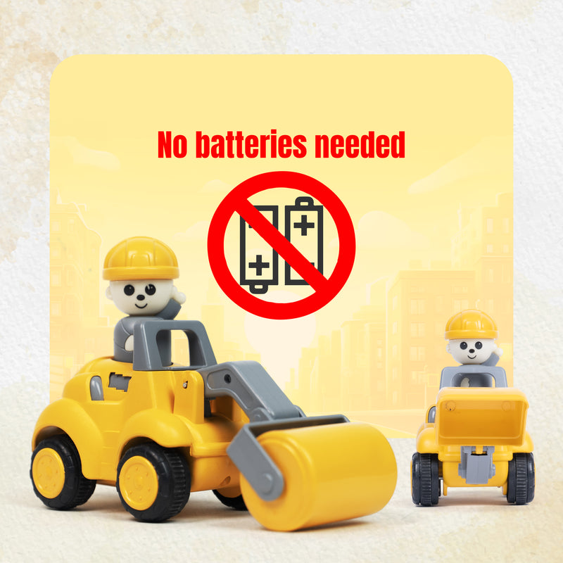 FLYI’s Push N Go Construction Truck Toys – Friction Powered Vehicles for Kids