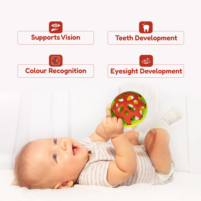Rattle Ball Teether Toy – Safe & Engaging Baby Development Toy