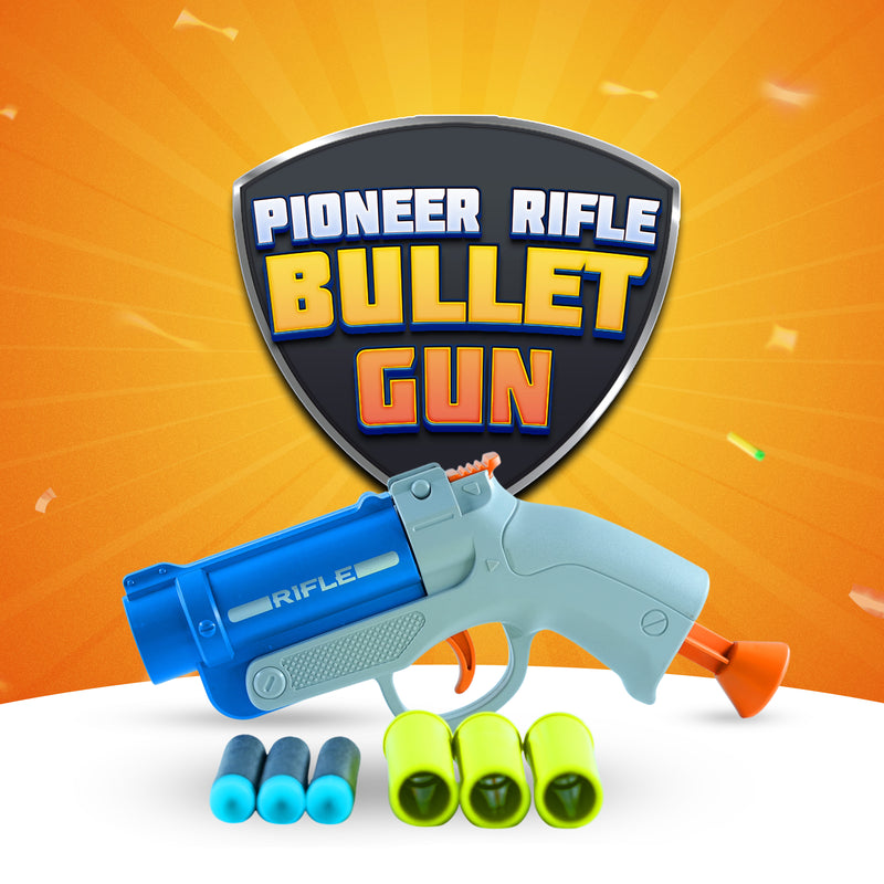 FLYI Pioneer Rifle Bullet Gun Toy for Kids, Soft Foam Bullet Blaster with 3 Safe Darts | Fun Shooting Game Toy for Boys & Girls | Lightweight Plastic Gun Toy