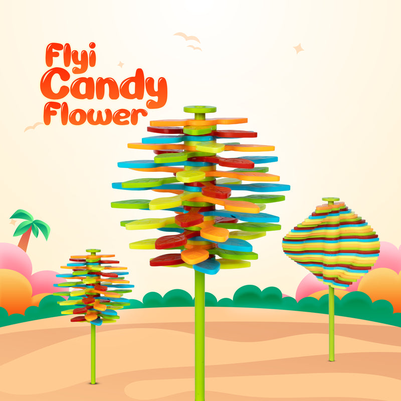 Spinning Candy Flower Lollipop Toy – Colorful Twisting Fidget Spinner for Kids & Adults | Stress Relief & Sensory Fun