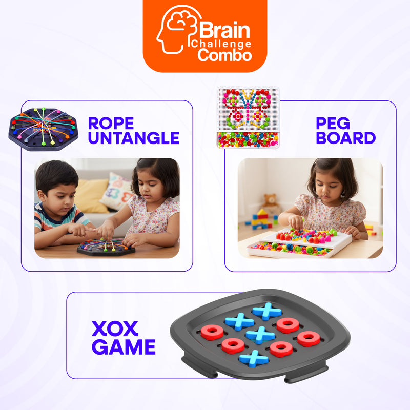 FLYI's Skill Builder Combo - Rope Tangle Twister, XOX & Peg Board