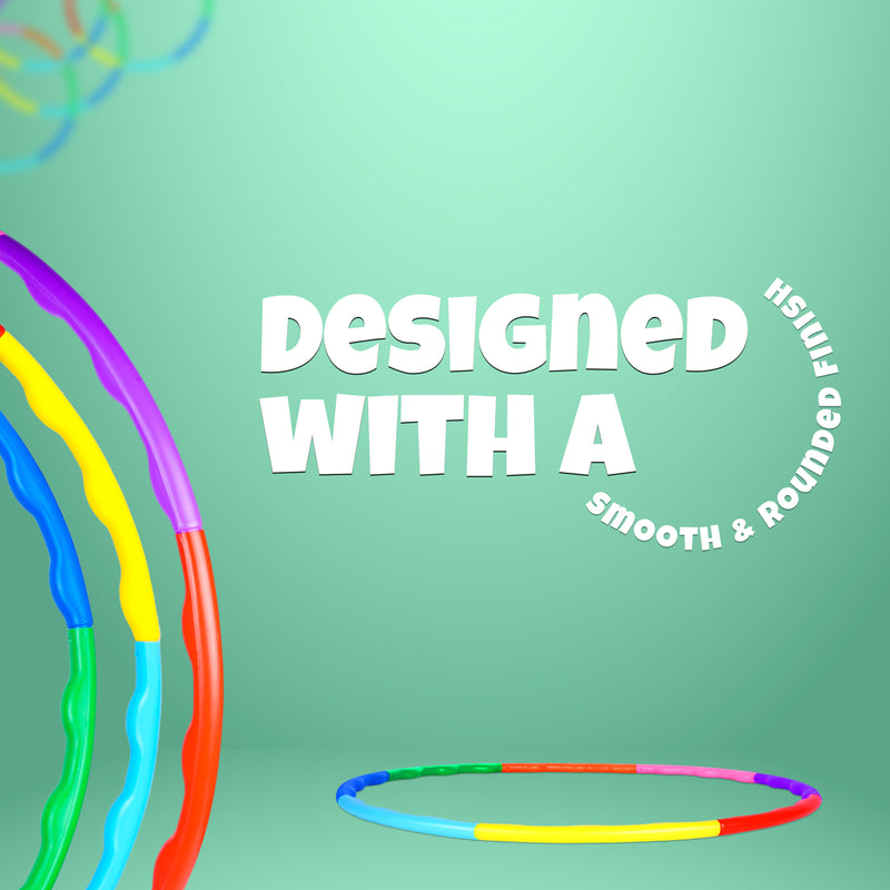 Children playing with FLYI hula hoops outdoors