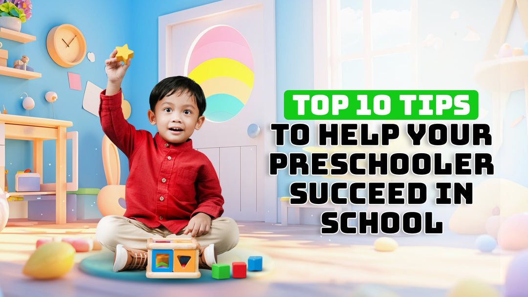 Preschooler using educational activity triangle for early learning