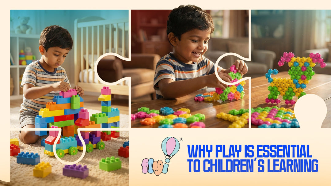 Child learning through play with educational toys by Flyi
