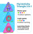 FLYI 3-in-1 Activity Triangle Toy for Kids, 3+ Years, Montessori | Educational Toys for Preschoolers, Logic Puzzle Game, Spin Gear, Activity Clock, Activity Cube, Engaging Educational Kids Toys
