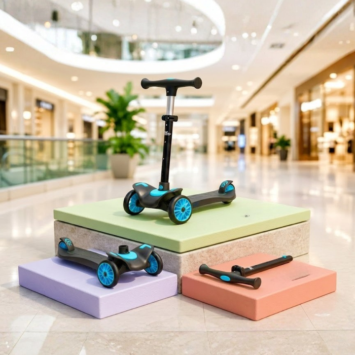 FLYI Scooter for Kids (Black with Blue) color 3+ Years
