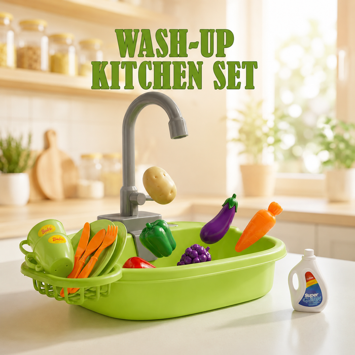 FLYI Kids Kitchen Sink Playset – Pretend Wash & Play Toy(3+ Years)