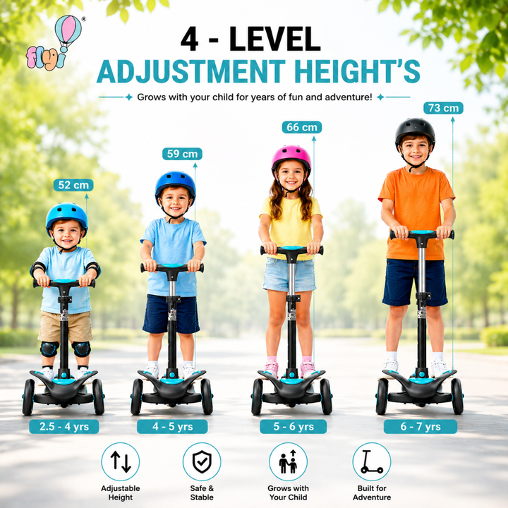 FLYI 3 Wheel Kick Scooter for Kids Balancing Skills (3+ Years)