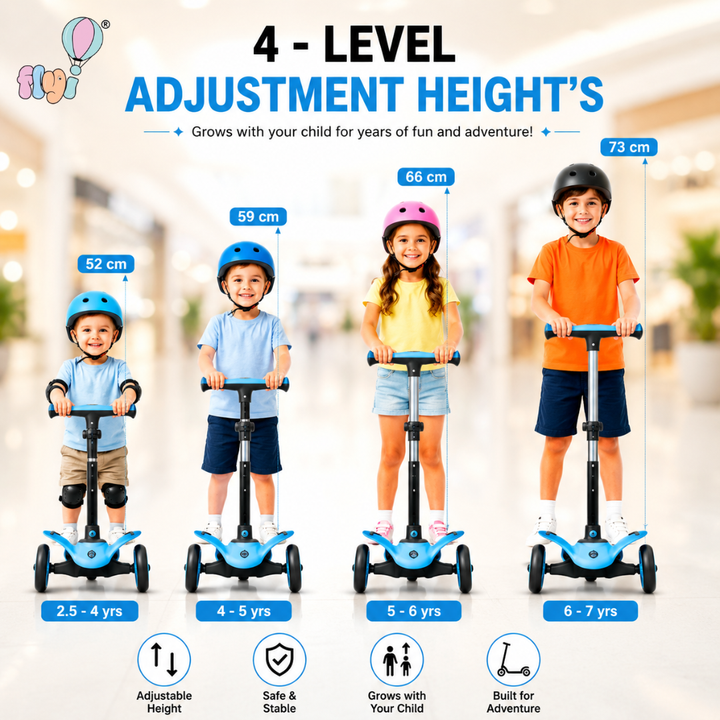 FLYI 3 Wheel Kick Scooter for Kids Balancing Skills (3+ Years)