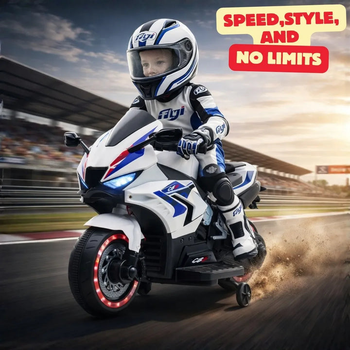 Flyi Ev Cbz 12V Kids Electric Ride On Bike [WHITE]