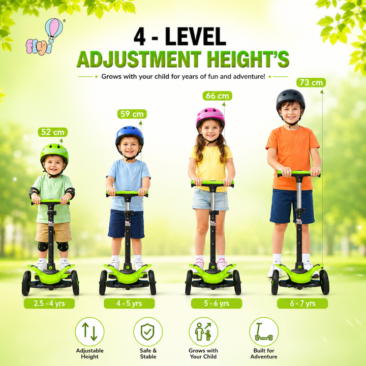 FLYI Scooter for Kids (Green) color 3+ Years