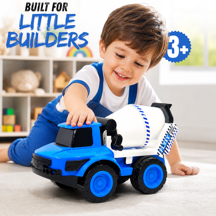 Flyi Cement Mixer Truck Toy with Pull Back Action