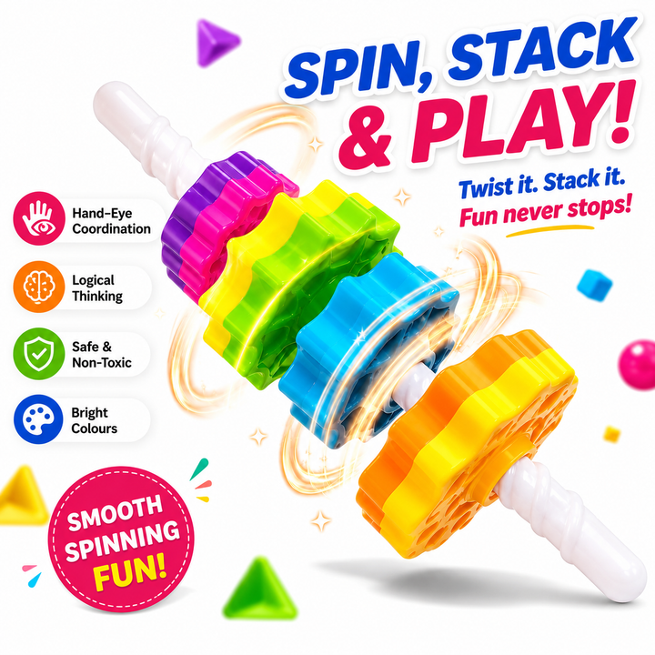 Rainbow Tower Spinning Stacking Toy