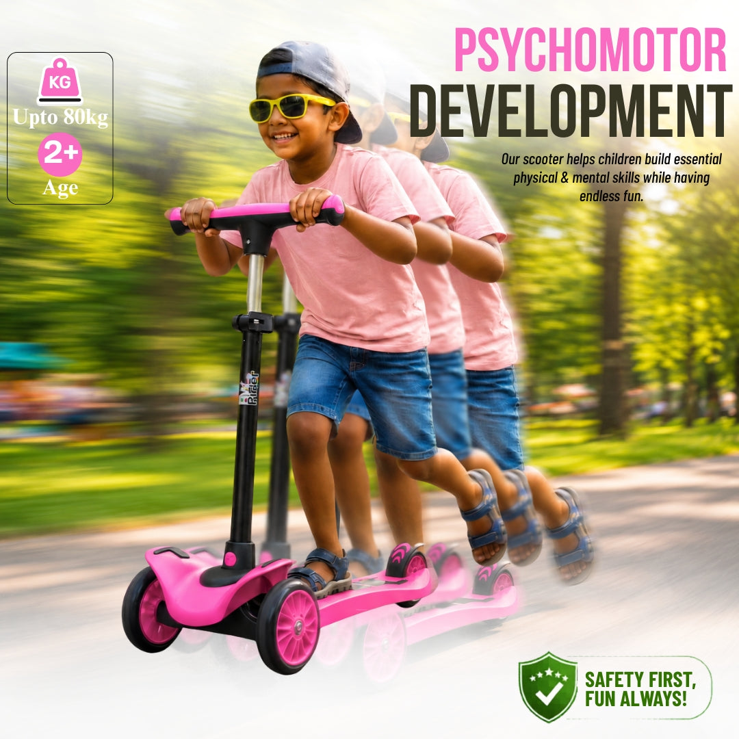 FLYI Scooter for Kids (Black with Pink) color 3+ Years