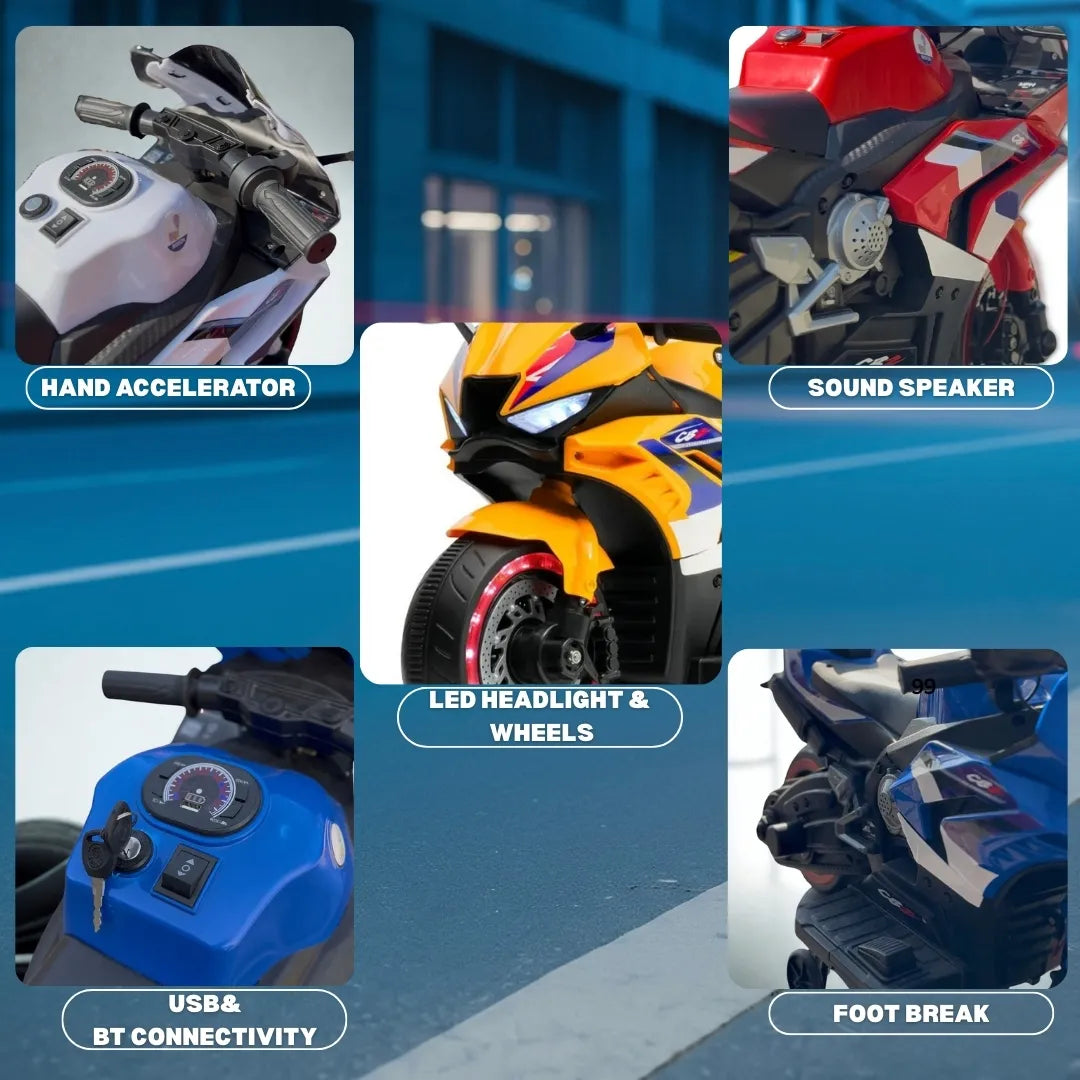 Flyi Ev Cbz 12V Kids Electric Ride On Bike [WHITE]