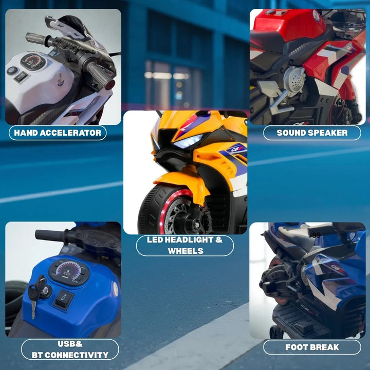 Flyi Ev Cbz 12V Kids Electric Ride On Bike [WHITE]