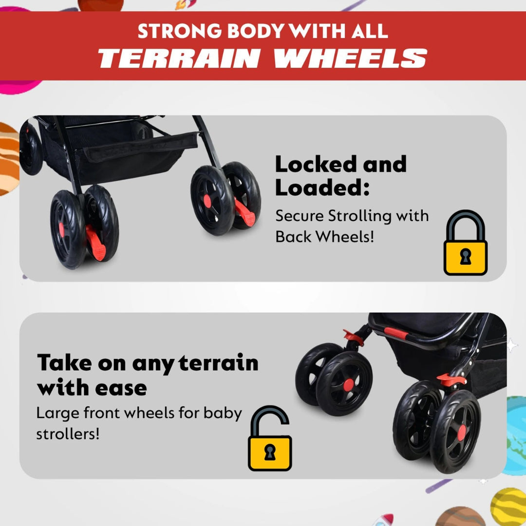 Flyi Premium Baby Stroller & Pram | 0-3 Years | All-Terrain Safety & Comfort