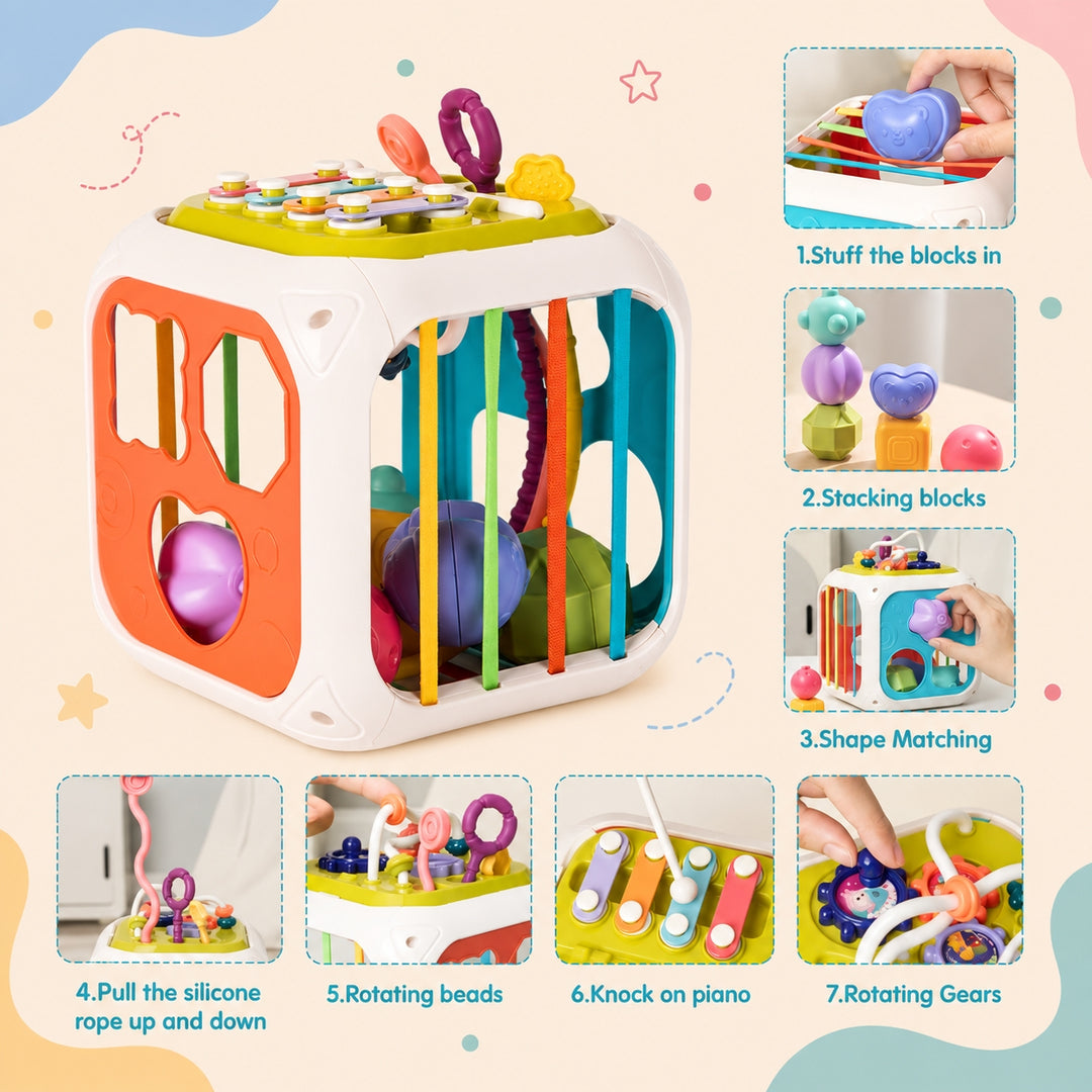 7-in-1 Sensory Activity Cube for Babies| FLYI