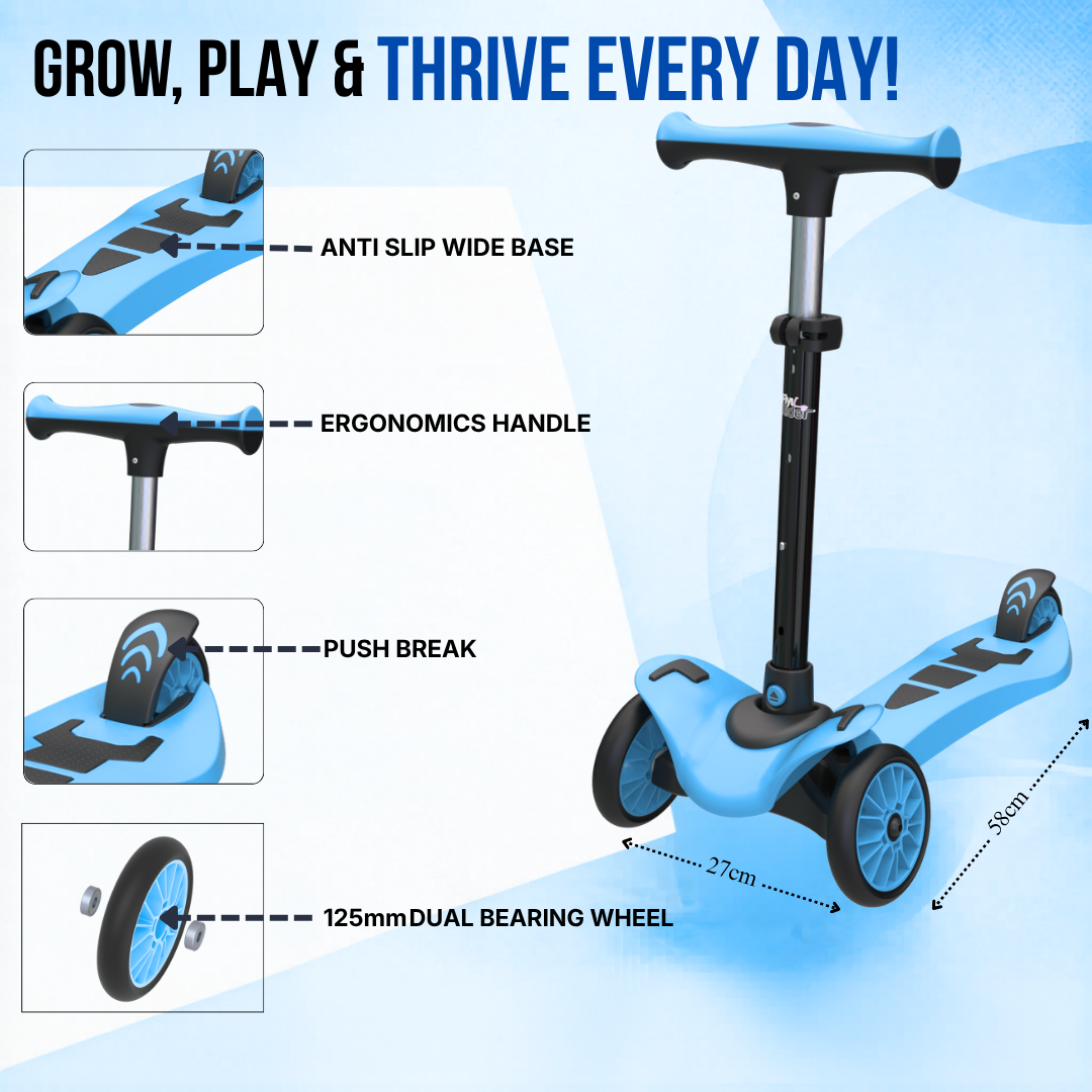 FLYI 3 Wheel Kick Scooter for Kids Balancing Skills (3+ Years)