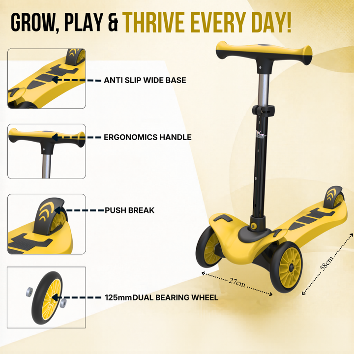 FLYI 3 Wheel Kick Scooter for Kids Balancing Skills (3+ Years)