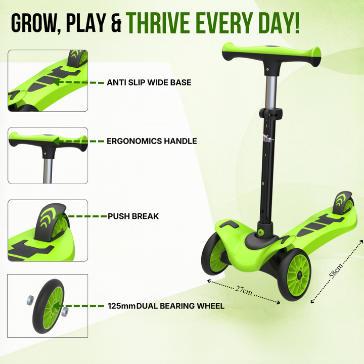 FLYI Scooter for Kids (Green) color 3+ Years