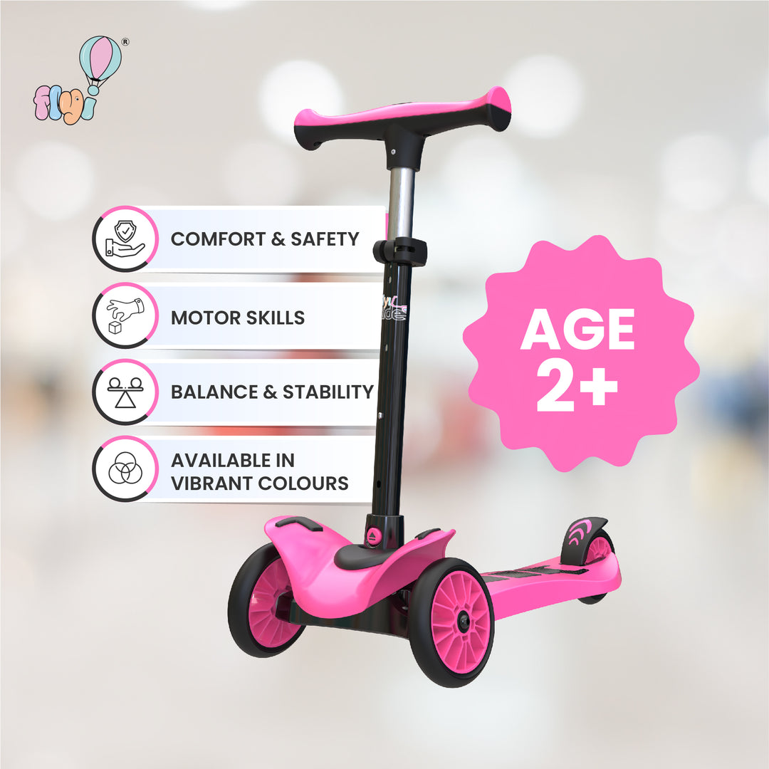 FLYI Scooter for Kids (Black with Pink) color 3+ Years