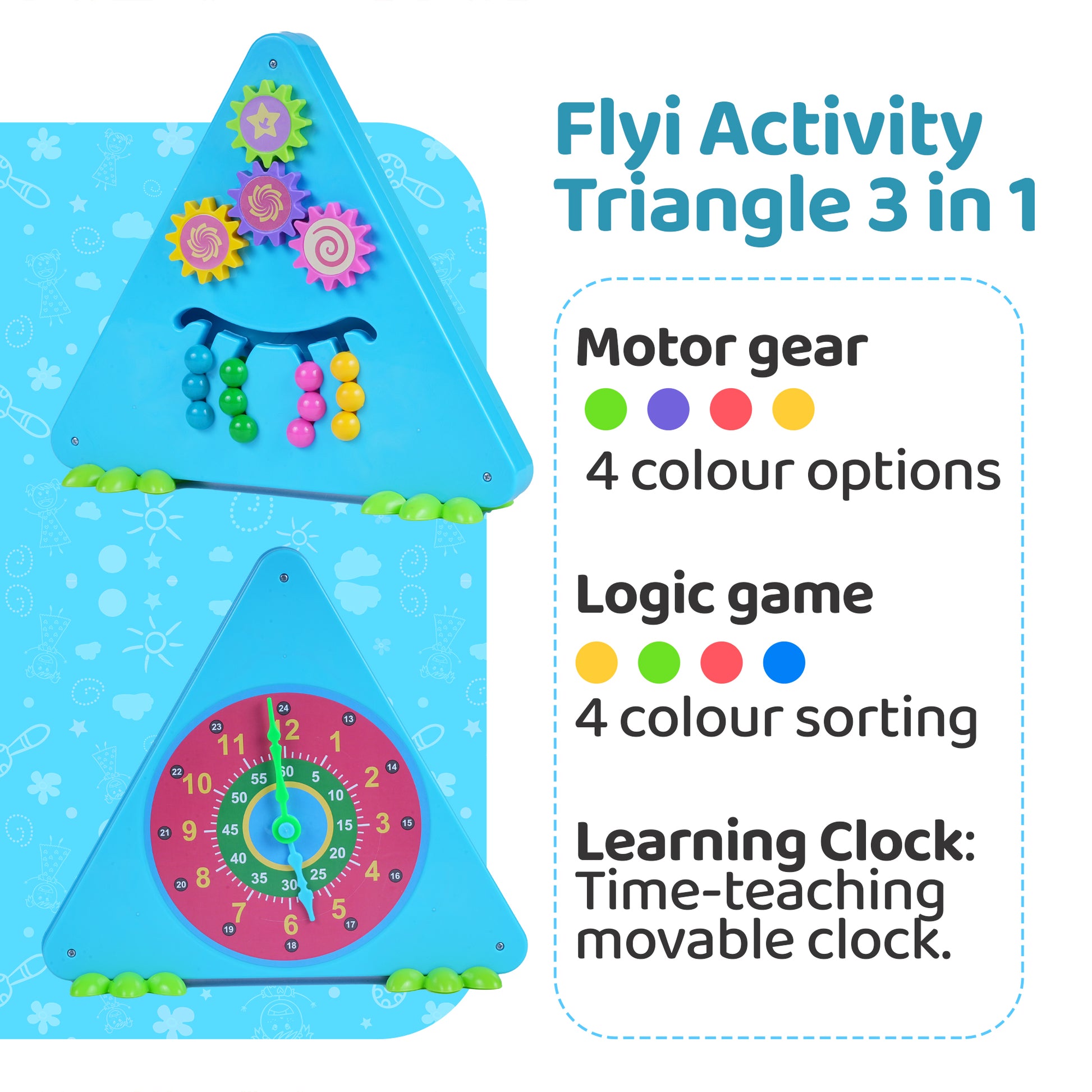 FLYI 3-in-1 Activity Toy for Kids Educational Toys for Three Year Olds