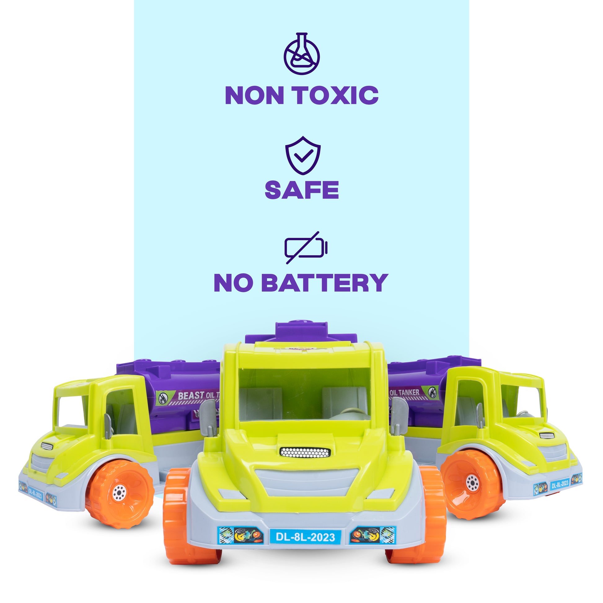 FLYI’s Friction Powered Beast Oil Tanker Truck Toy - 2+ Years Engaging Activity Toys for Kids