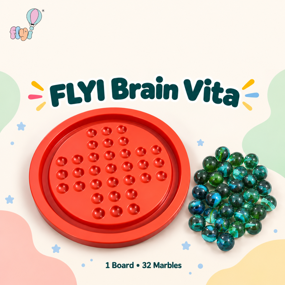 Brain Vita Marble Solitaire Board Game (Green) | FLYI
