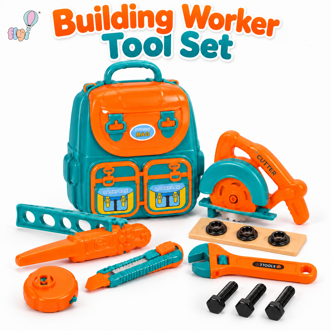 Building Worker Tool Set for Kids with Storage Backpack