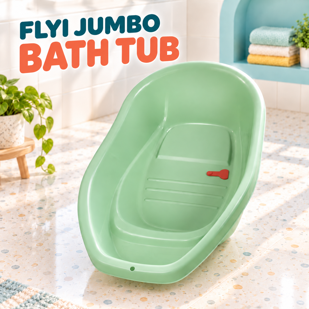 Jumbo Baby Bath Tub with Drain Plug | FLYI