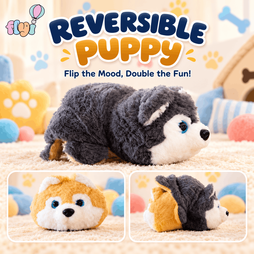Reversible Puppy Soft Plush Toy for Kids | FLYI