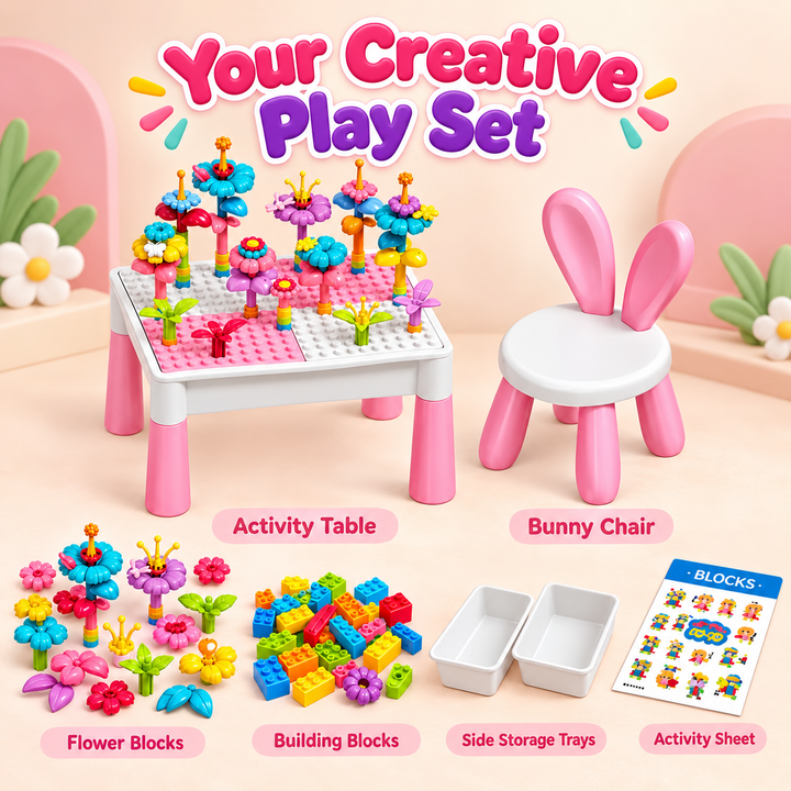 Kids Activity Table with Bunny Chair | FLYI