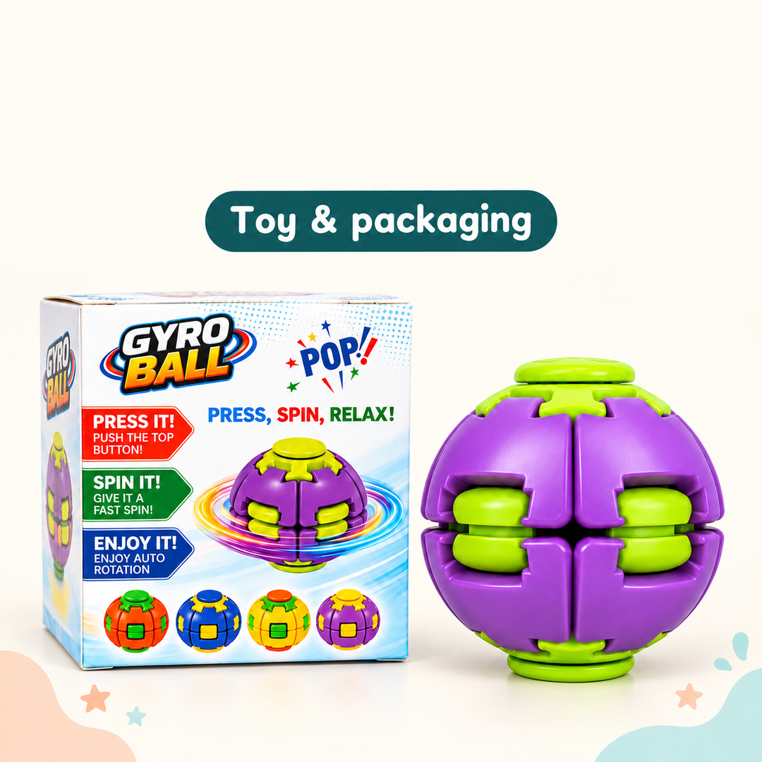 Gyro Ball Press & Spin Toy | FLYI