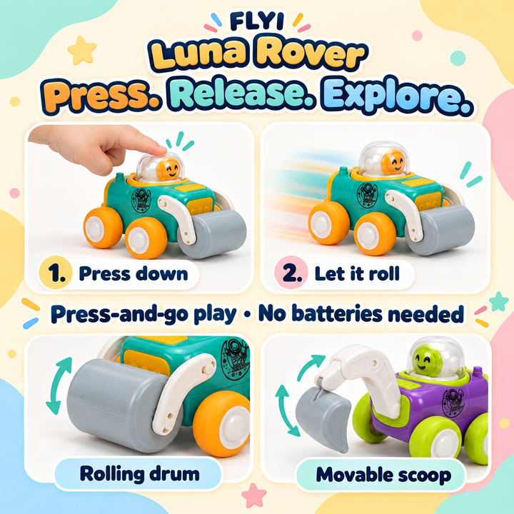 Luna Rover Press & Go Space Vehicle Toy | FLYI