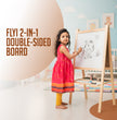2 in 1 Wooden White Dry Erase Easel Board and Chalkboard with Marker, Duster & Chalk | Standing Easel Board for Kids | Writing Board for Kids | H40CM*L79CM | Educational Toy