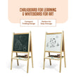 2 in 1 Wooden White Dry Erase Easel Board and Chalkboard with Marker, Duster & Chalk | Standing Easel Board for Kids | Writing Board for Kids | H40CM*L79CM | Educational Toy