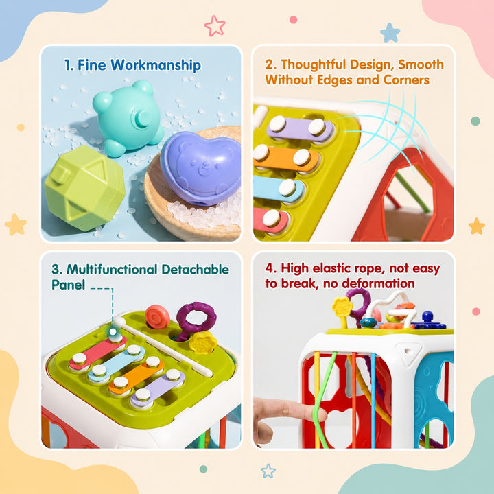 7-in-1 Sensory Activity Cube for Babies| FLYI