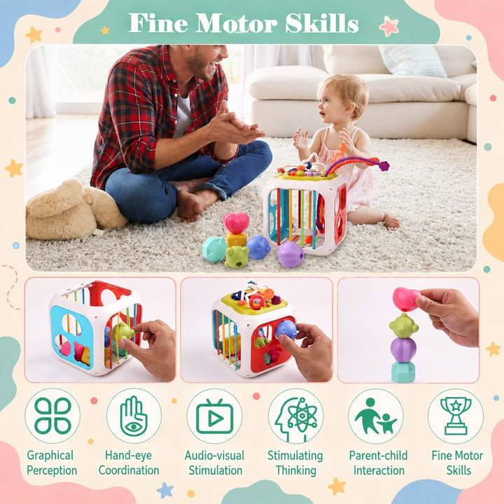 7-in-1 Sensory Activity Cube for Babies| FLYI