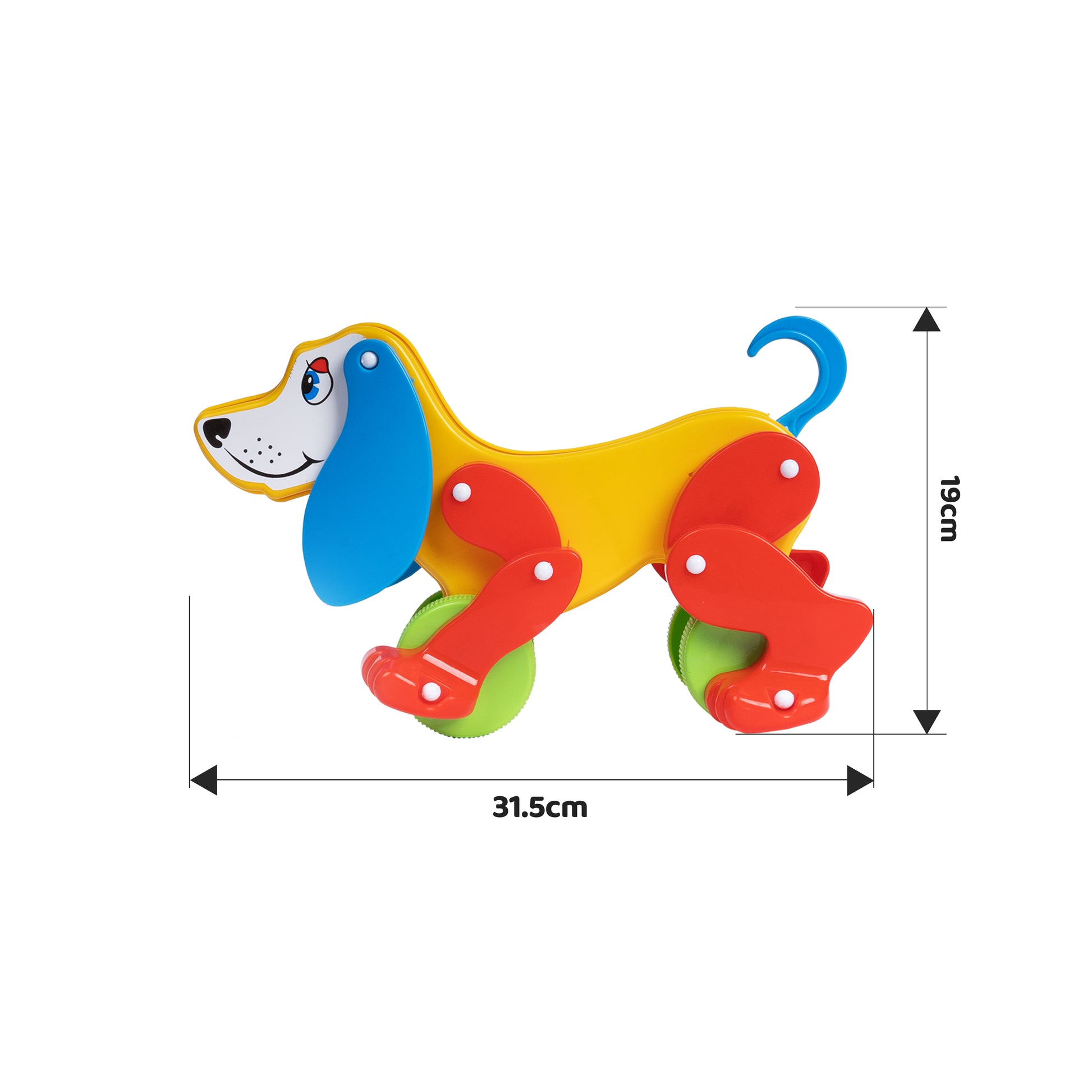 FLYI’s Pull Along Dog Toy for Kids with Floppy Ears and ting-ting Sound