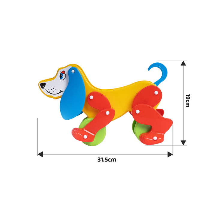 FLYI Pull Along Dog Toy with Floppy Ears and ting-ting Sound(2+ Years)