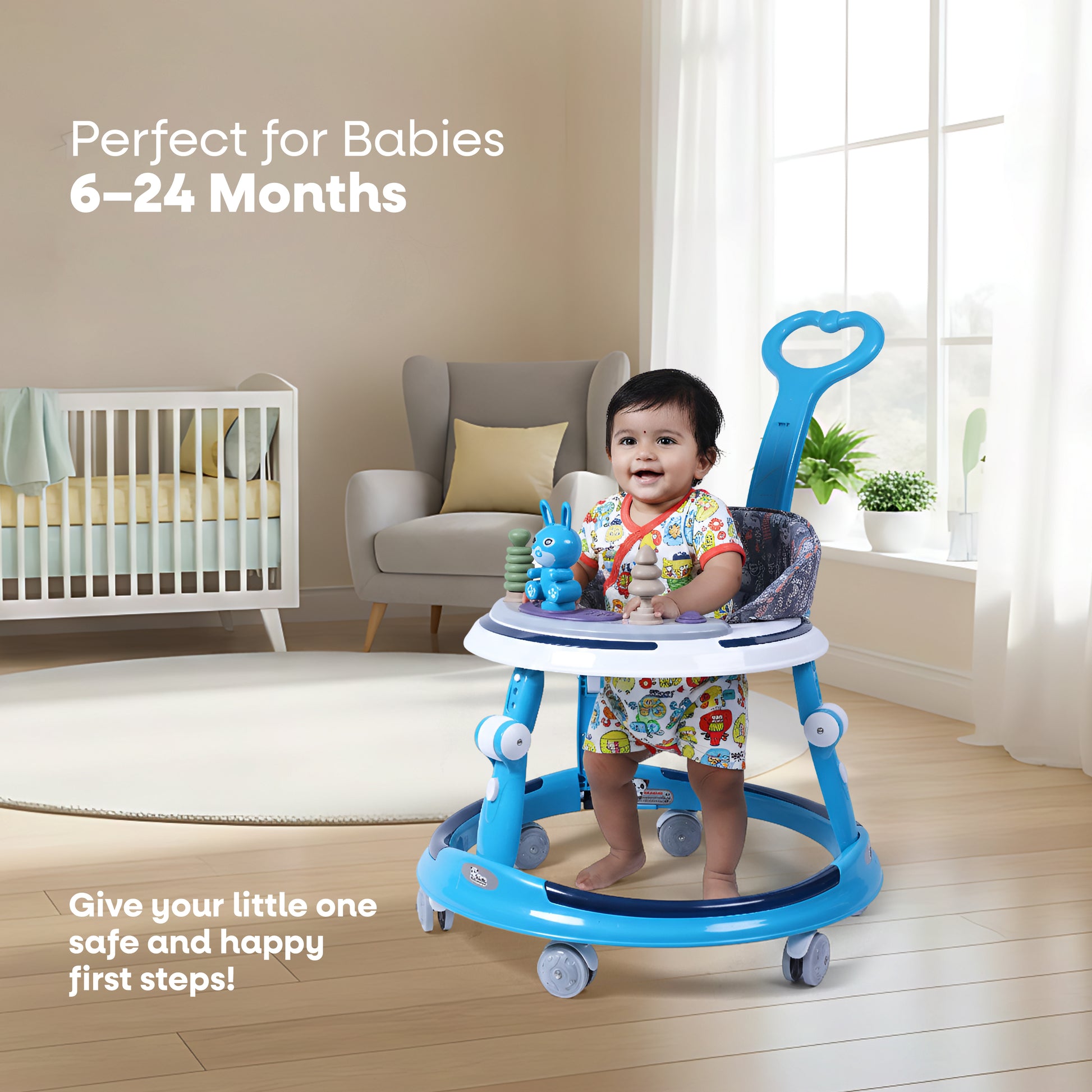 FLYI Baby Walker with Parental Handle