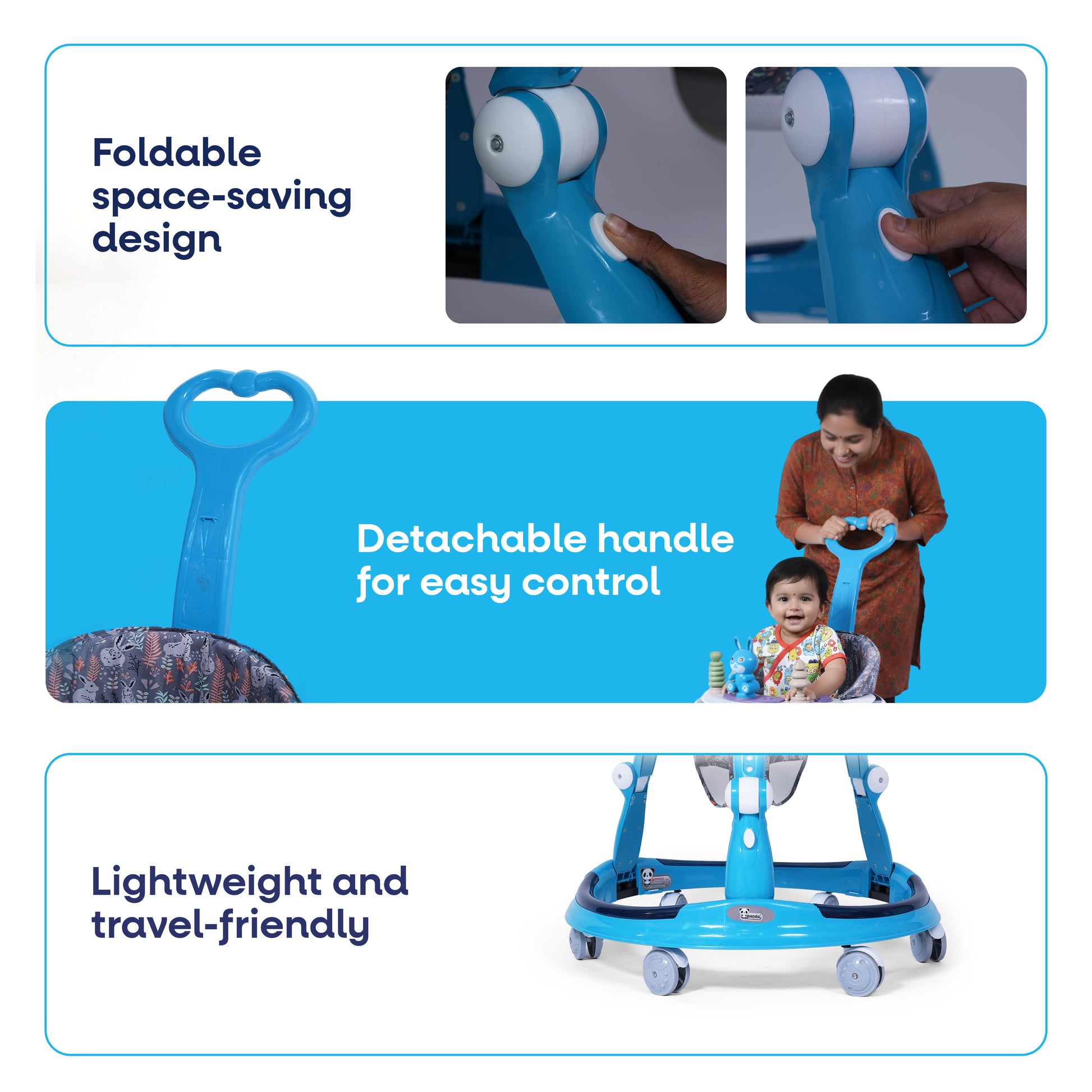 FLYI Baby Walker with Parental Handle