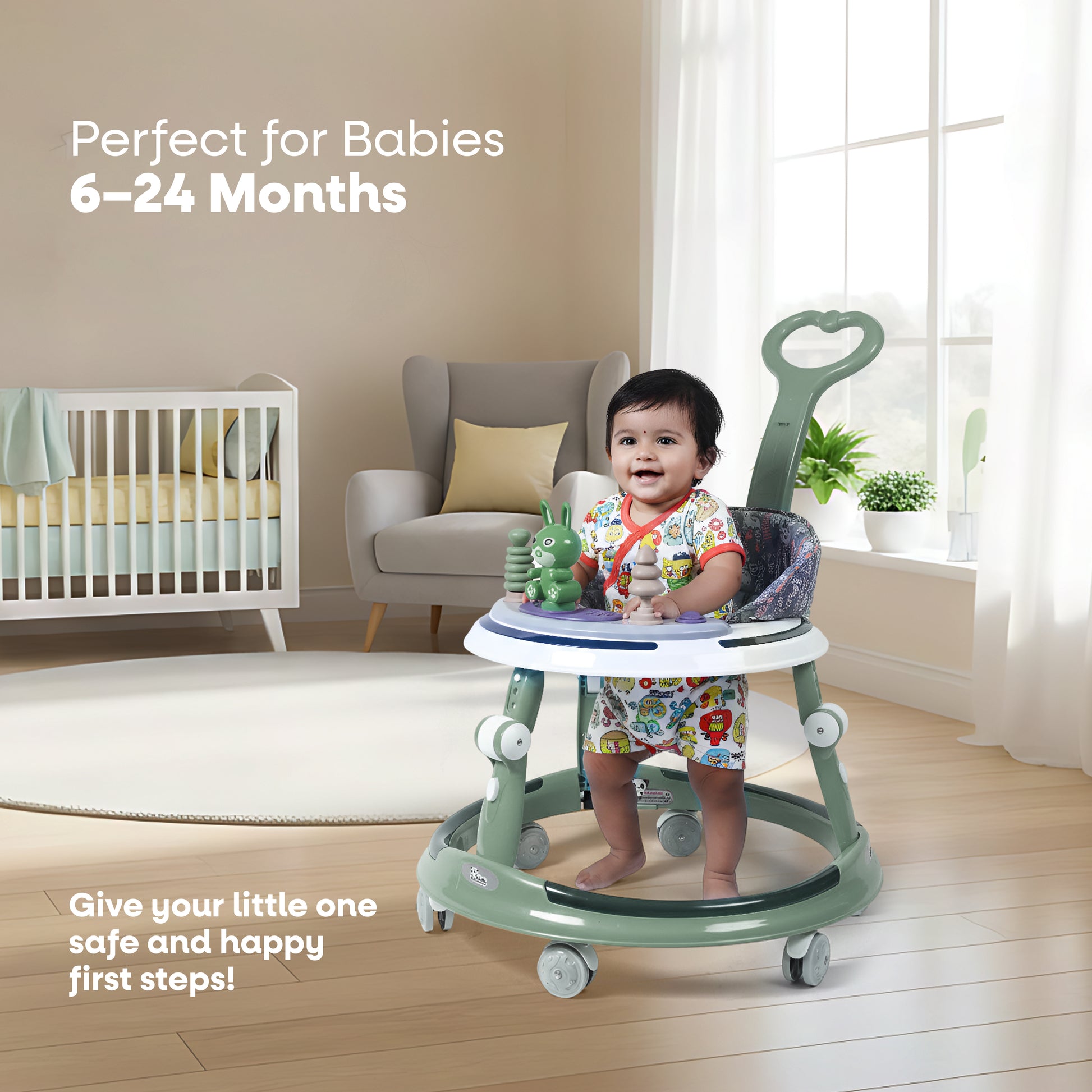 FLYI Baby Walker with Parental Handle