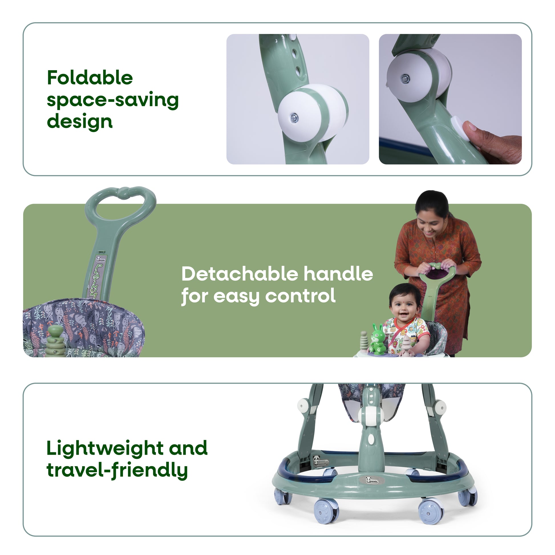 FLYI Baby Walker with Parental Handle