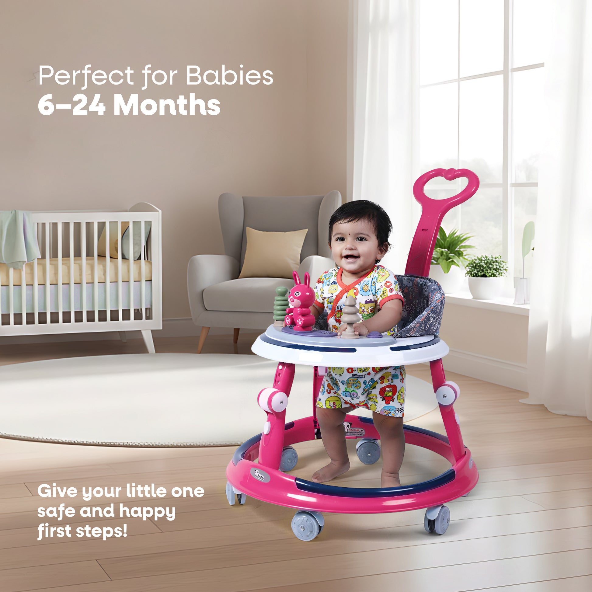 FLYI Baby Walker with Parental Handle