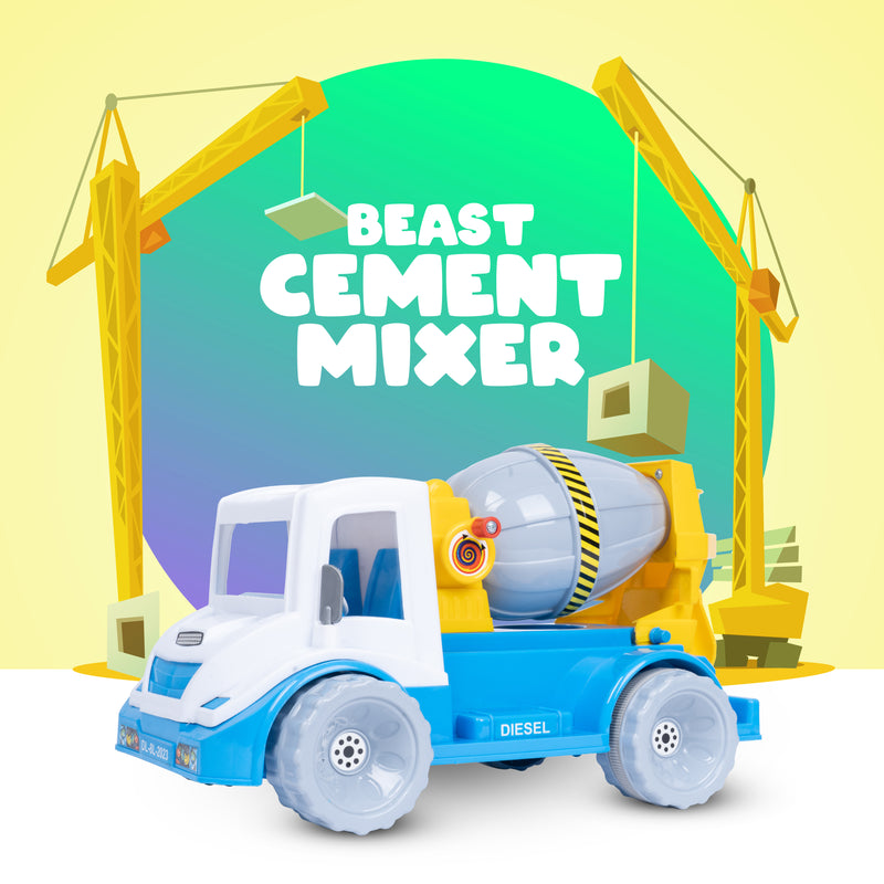 FLYI,s Beast Cement Mixer Truck Toy for Kids – Friction-Powered Construction Vehicle for Ages 2+ Years