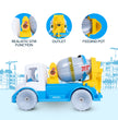 FLYI,s Beast Cement Mixer Truck Toy for Kids – Friction-Powered Construction Vehicle for Ages 2+ Years
